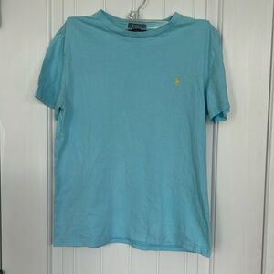 Polo t shirt in preloved condition light blue size Large 14-16 kids